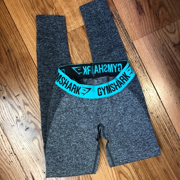 Gymshark Pants - GYMSHARK Grey Marl/Dusky Teal